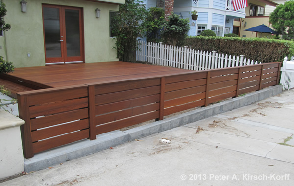 Heavy Duty Deck Building Step 14 - Finished deck and accompanying fence and gate for a Beach Front  Ipe Patio Deck - Manhattan Beach, CA